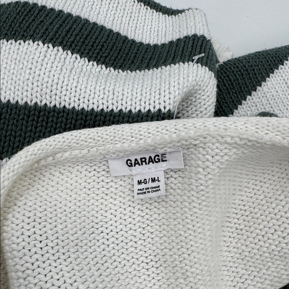 Garage Cream & Olive Striped Knit Sweater - Picture 2 of 4
